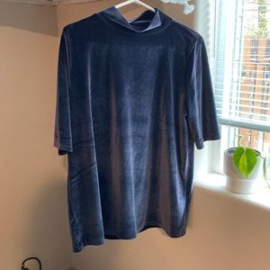 Loft blue velvet shirt